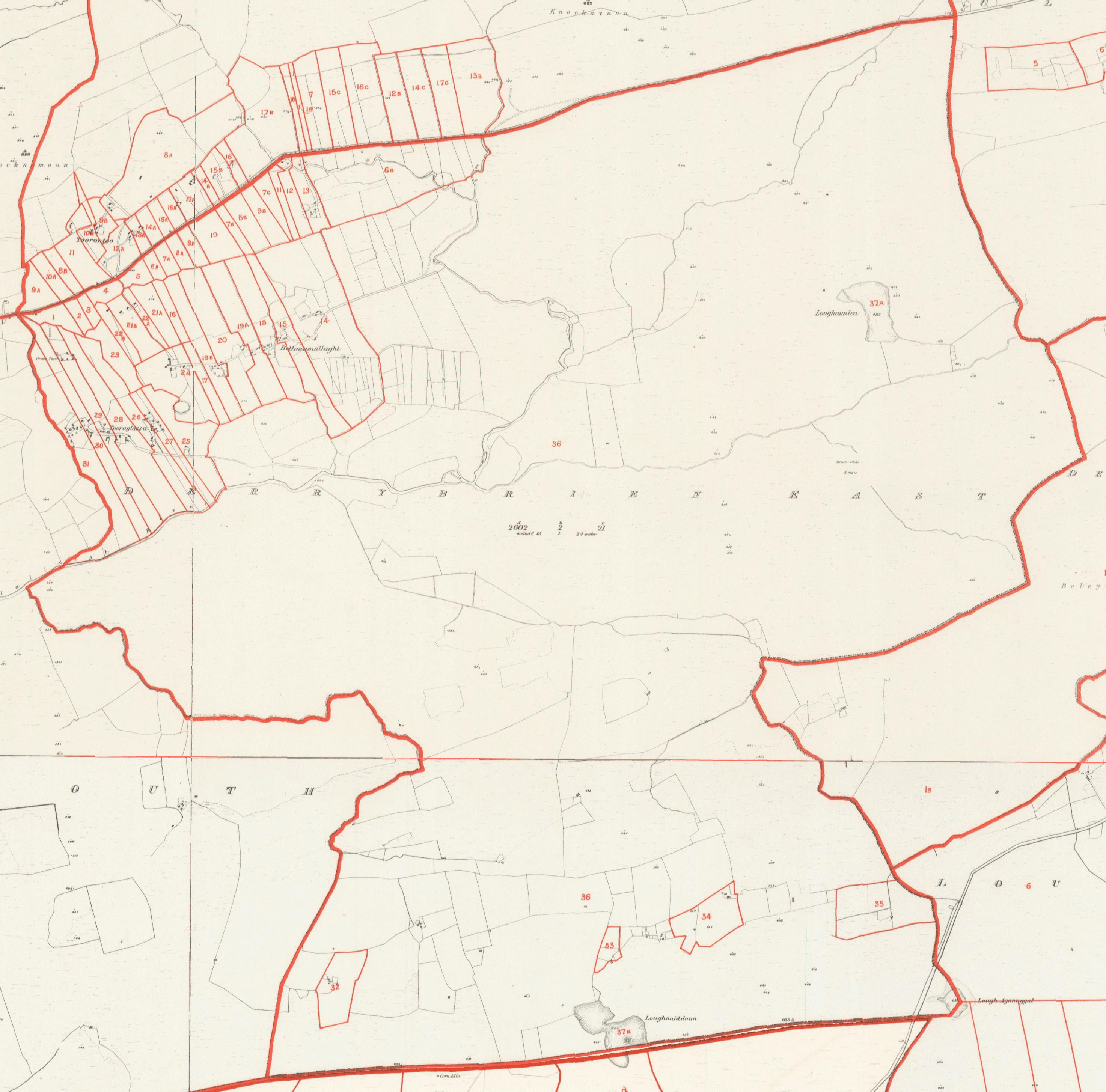 Derrybrien East Griffith Valuation Map